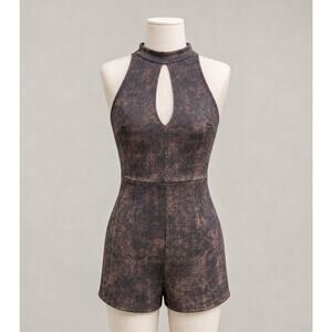 Vintage Y2K Coco Avante Stretchy Brown Short Jumper USA Made Small Romper